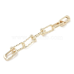 Brass Ends with Chian, Chain Extender, Real 18K Gold Plated, 17x8x3mm(KK-M308-22G)