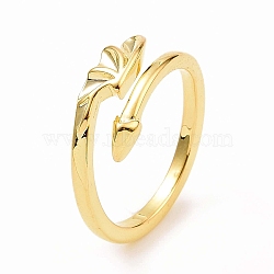 Brass Dragon Wings Cuff Ring for Women, Real 18K Gold Plated, Inner Diameter: 18mm(RJEW-B028-21G)