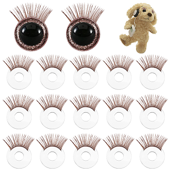 Elite Acrylic Doll Eyelashes, Doll Eye Make Up Accessories, for Doll DIY Craft Making, Coconut Brown, 21x1mm, 20pcs/box