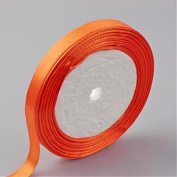 Single Face Satin Ribbon, Polyester Ribbon, Dark Orange, 1 inch(25mm) wide, 25yards/roll(22.86m/roll), 5rolls/group, 125yards/group(114.3m/group)