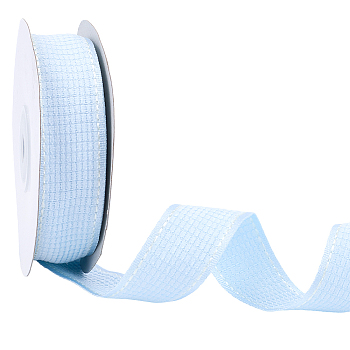 Double Face Polyester Velvet Ribbon, for Gift Packing and Festival Decoration, Light Sky Blue, 1 inch(25mm), about 10.00 Yards(9.14m)/Roll
