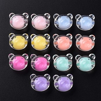 Transparent Acrylic Beads, Bead in Bead, Bear, Mixed Color, 16x18x15.5mm, Hole: 3mm