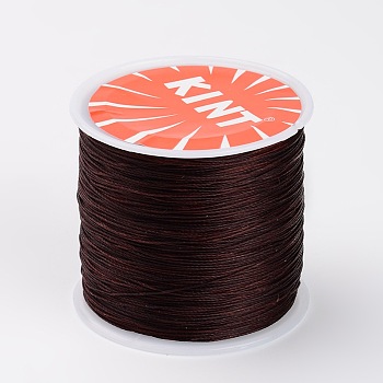 Round Waxed Polyester Cords, Twisted Cord, Saddle Brown, 0.5mm, about 115.92 yards(106m)/roll