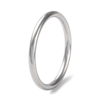 304 Stainless Steel Simple Plain Band Finger Ring for Women Men, Stainless Steel Color, 1.7mm, Inner Diameter: US Size 6(16.5mm)