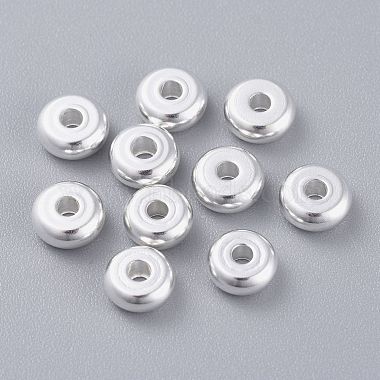 Silver Flat Round 201 Stainless Steel Spacer Beads