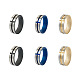 crafans 6piezas 3 anillos de banda lisa de acero inoxidable de colores(RJEW-CF0001-03)-2