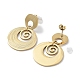 Flat Round 201 Stainless Steel Dangle Stud Earrings(EJEW-D084-03G)-4