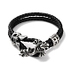 Men's Braided Black PU Leather Cord Multi-Strand Bracelets(BJEW-K243-30AS)-1