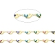 Handmade Eco-friendly Brass Enamel Heart with Evil Eye Link Chain(CHC-I045-11G)-2