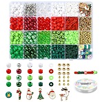 Christmas Theme DIY Acrylic Beads Bracelets Making Kits, Mixed Color, Beads: 1240pcs(DIY-YW0010-91)