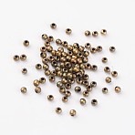 Iron Spacer Beads, Round, Nickel Free, Antique Bronze, 3.2x3mm, Hole: 1.2mm, about 20000pcs/1000g(E006-NFAB-01)
