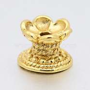 Brass Lotus Beads, Buddha Jewelry Making, Golden, 7x9mm, Hole: 2.5mm(KK-F0292-14)