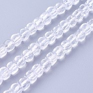Grade A Natural Quartz Crystal Beads Strands, Rock Crystal Beads, Faceted, Cube, 4~4.5x4~4.5x4~4.5mm, Hole: 0.6mm, about 95~100pcs/strand, 15.1~16.1 inch(38.5~41cm)(G-F619-34)
