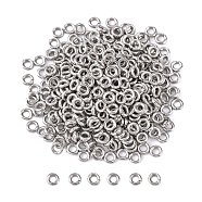 304 Stainless Steel Open Jump Rings, Stainless Steel Color, 18 Gauge, 4x1mm, Inner Diameter: 2mm, about 168pcs/10g(X-STAS-Q186-02-4x1mm)