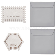 2Pcs 2 Styles Stainless Steel Wet Film Thickness Gauge Comb, Stainless Steel Color, 6.5~9x6~7.5x0.1cm, 1pc/style(TOOL-UN0001-37)