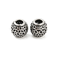 316 Surgical Stainless Steel  Beads, Star, Antique Silver, 9x10x4mm, Hole: 4mm(STAS-Q304-34AS)
