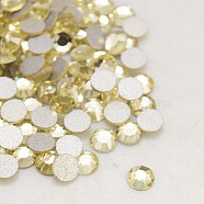 Glass Flat Back Rhinestone, Grade A, Back Plated, Faceted, Half Round, Jonquil, 6.3~6.5mm, about 288pcs/bag(RGLA-C002-SS30-213)