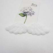 Cloth Embossing Wings, with Plush, Decorate Accessories, White, 31x100x5mm(FIND-PW0001-038A)