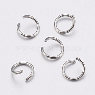 304 Stainless Steel Open Jump Rings, Stainless Steel Color, 21 Gauge, 6x0.7mm, Inner Diameter: 4.6mm, about 400pcs/20g(X-STAS-A036-01B)