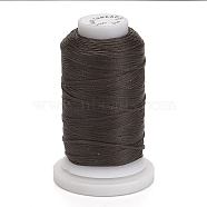Waxed Polyester Cord, Flat, Coffee, 1mm, about 76.55 yards(70m)/roll(YC-E011-A-24)