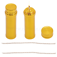 Aluminum Alloy Alcohol Burner, with Jute Wick, for Lab Supplies, Make Tea or Coffee, Golden, 30x92mm(AJEW-WH0332-90)