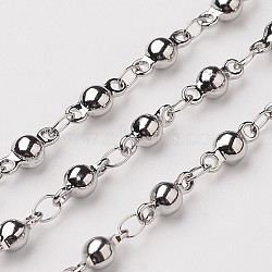 304 Stainless Steel Ball Link Chains, Soldered, Decorative Chains, with Spool, Stainless Steel Color, 3.5mm, about 32.8 Feet(10m)/roll(CHS-L015-39)