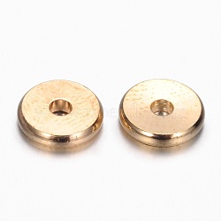 Brass Spacer Beads, Flat Round, Light Gold, 6x1.5mm, Hole: 2mm(KK-P034-06-LG)
