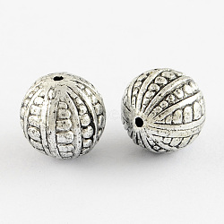 Round Antique Acrylic Beads, Antique Silver, 9mm, Hole: 2mm(X-PACR-S208-07AS)
