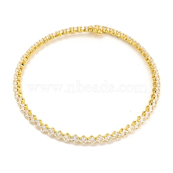 Rack Plating Brass Pave Clear Cubic Zirconia Choker Necklaces, Long-Lasting Plated, Cadmium Free & Lead Free, Real 18K Gold Plated, Inner Diameter: 4.27 inch(10.85cm), 7.5mm(NJEW-A031-01G)