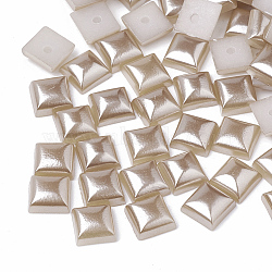 ABS Plastic Imitation Pearl Cabochons, Square, Tan, 6x6x3.5mm, about 5000pcs/bag(SACR-R748-6x6mm-Z49)