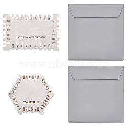 2Pcs 2 Styles Stainless Steel Wet Film Thickness Gauge Comb, Stainless Steel Color, 6.5~9x6~7.5x0.1cm, 1pc/style(TOOL-UN0001-37)