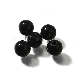 K9 Glass, Imitation Austrian Crystal Beads, Round, Black, 7.5x8mm, Hole: 1.4mm(GLAA-R004-02H)