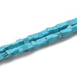 Synthetic Turquoise Beads Strands, Cube, 2~2.5x2.5~3.5x2.5~3mm, Hole: 0.4mm, about 157~165pcs/strand, 14.96~15.75''(38~40cm)(G-B064-A47)
