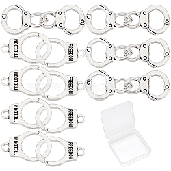 40Pcs 2 Style Tibetan Style Alloy Connector Charms, Cadmium Free & Lead Free, Handcuff, Antique Silver, 30.5~39x11.5~15x1.5~2mm, hole: 2~5x2~7mm, 20pcs/style(TIBE-SC0001-62)