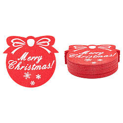 Felt Heat Resistant Cup Mats, Christmas Theme Coaster, Red, 100x100x3.5mm, 10pcs/box(AJEW-FH0003-85)