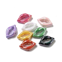 UV Plating Acrylic Bead, Lip, Mixed Color, 15.5x25.5x9mm, Hole: 1.8mm(PACR-C006-04)