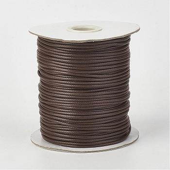 Eco-Friendly Korean Waxed Polyester Cord, Saddle Brown, 2mm, about 90yards/roll(80m/roll)