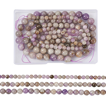 Yilisi 3Strands 3 Style Natural Amethyst Beads Strands, Round, 1strand/style