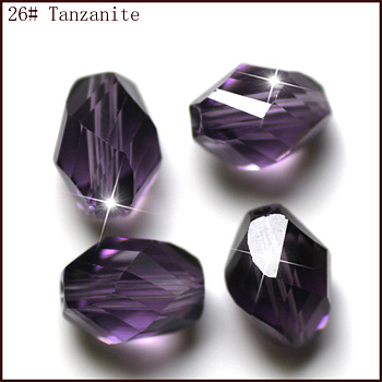 Imitation Austrian Crystal Beads, Grade AAA, Faceted, Bicone, DarkSlate Blue, 6x8mm, Hole: 0.7~0.9mm