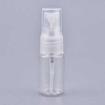 Empty Portable PET Plastic  Spray Bottles, Fine Mist Atomizer, with Dust Cap, Refillable Bottle, White, 7.55x2.3cm, Capacity: 10ml(0.34 fl. oz)