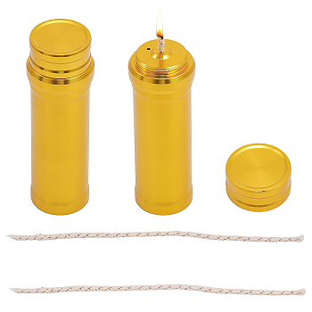 Aluminum Alloy Alcohol Burner, with Jute Wick, for Lab Supplies, Make Tea or Coffee, Golden, 30x92mm
