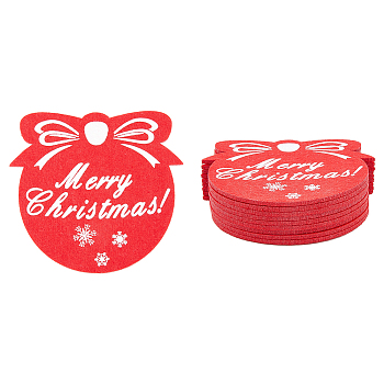 Felt Heat Resistant Cup Mats, Christmas Theme Coaster, Red, 100x100x3.5mm, 10pcs/box
