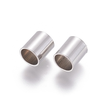 304 Stainless Steel Tube Beads, Stainless Steel Color, 8x7mm, Hole: 6mm