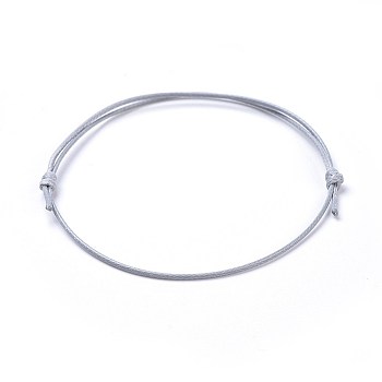 Eco-Friendly Korean Waxed Polyester Cord Bracelet Making, Gray, 10-5/8 inch~11 inch(27~28cm), 1mm