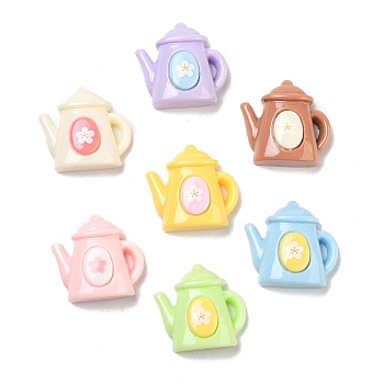 Cute Opaque Resin Decoden Cabochons, Kettle, Mixed Color, 19x20x7.5mm