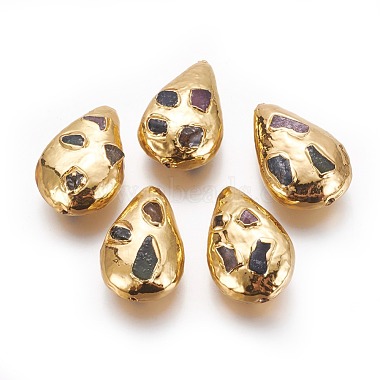 28mm Teardrop Fossil Beads