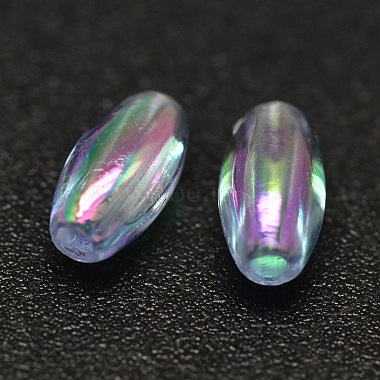 AB Color Plated Rice Electroplated Eco-Friendly Transparent Acrylic Beads(PACR-I002-M)-4