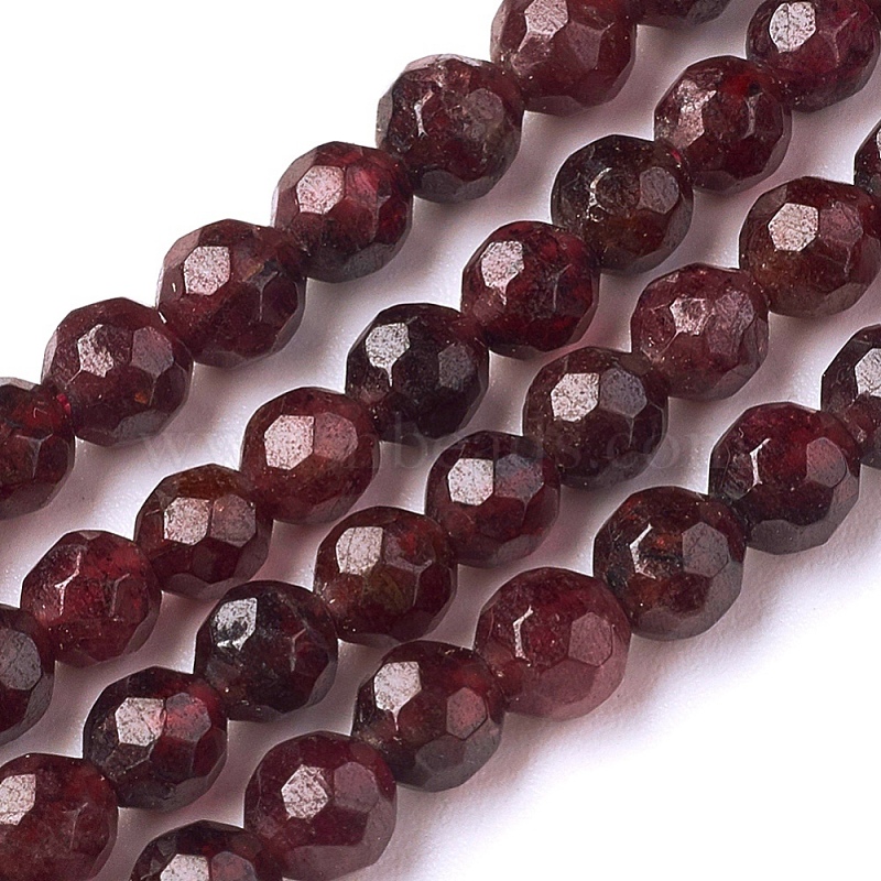 1 Strand Natural Red Garnet Oval Faceted 4x6-5x8mm Gemstone Beads 14"Inch,Red 