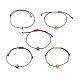 5шт 5 цвета лэмпворк круглые плетеные браслеты из бисера сглаза набор для женщин(BJEW-JB08787)-1