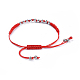 Bracelets de perle tressés en cordon de nylon réglable et ensembles de bagues(SJEW-JS01029)-5
